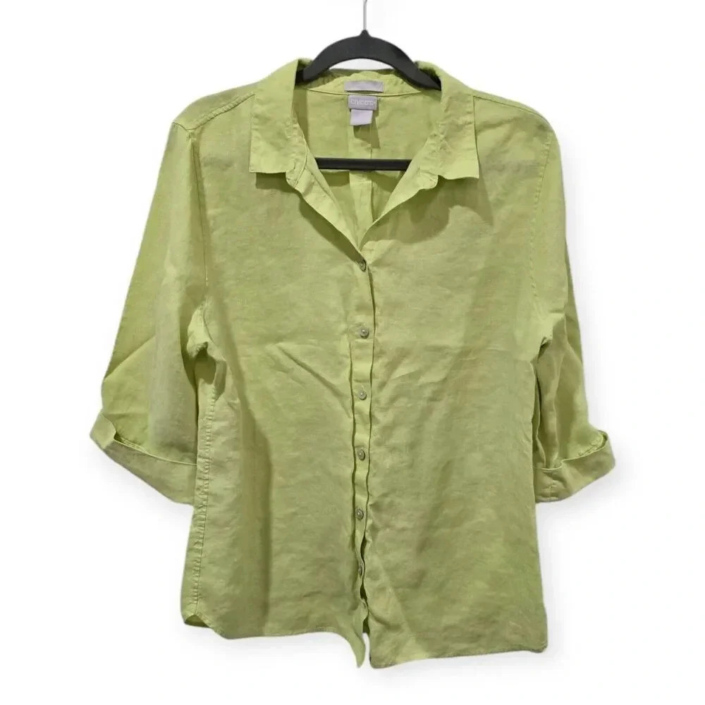 Chico's Soft Green Button Down Shirt